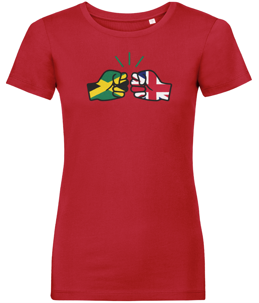 We Run Tings, Jamaica & United Kingdom, Dual Parentage, Women's, Organic Ring Spun Cotton T-Shirt, Outline