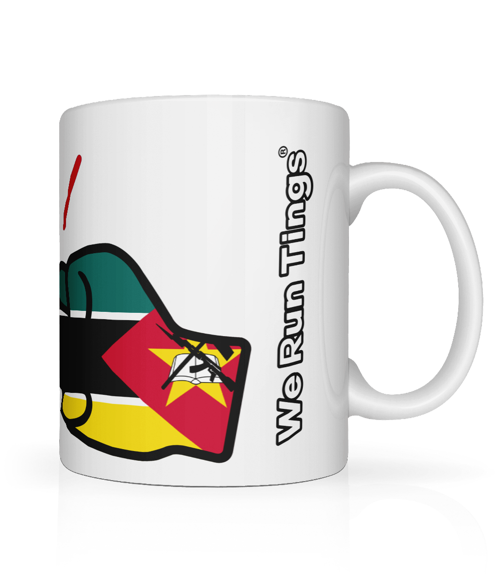 We Run Tings, Mozambique, Tea, Coffee Ceramic Mug, Cup, White, 11oz