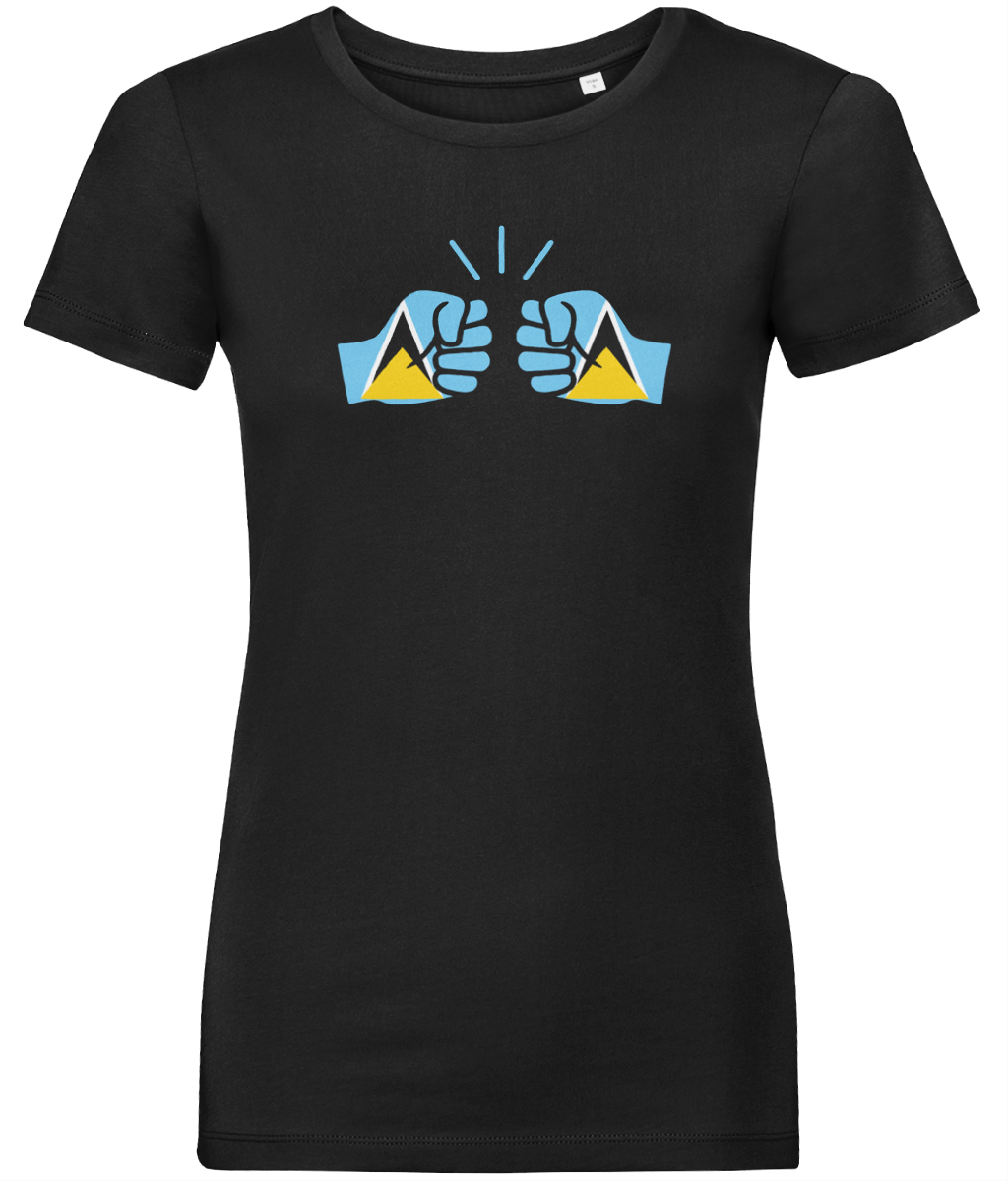 We Run Tings, St. Lucia, Women's, Organic Ring Spun Cotton, Contemporary Shaped Fit T-Shirt