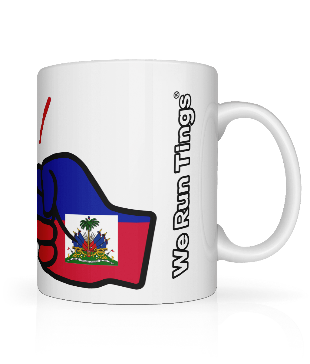 We Run Tings, Haiti, Tea, Coffee Ceramic Mug, Cup, White, 11oz