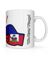 We Run Tings, Haiti, Tea, Coffee Ceramic Mug, Cup, White, 11oz