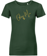 Glam-Ma, Gold Logo, Women's, Organic Ring Spun Cotton, Contemporary Shaped Fit T-Shirt