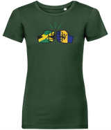 We Run Tings, Jamaica & Barbados, Dual Parentage, Women's, Organic Ring Spun Cotton T-Shirt, Outline