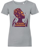 My Black Is Beautiful Women's, Glow, Contemporary Shaped Fit Organic Cotton T-Shirt