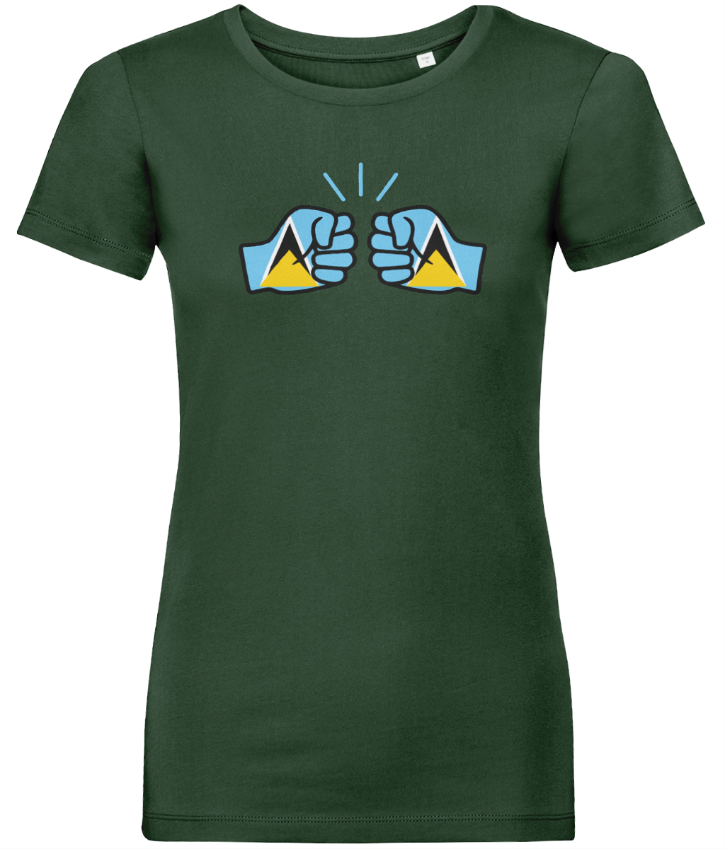 We Run Tings, St. Lucia, Women's, Organic Ring Spun Cotton, Contemporary Shaped Fit T-Shirt