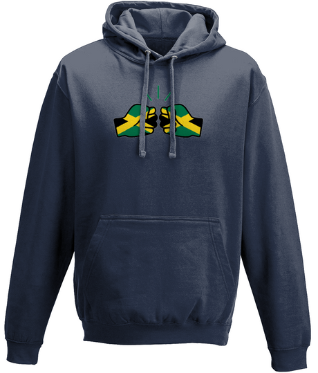 We Run Tings, Jamaica, Unisex, Pull On Hoodie, Standard, Classic Fit, Green Stripe & Outline