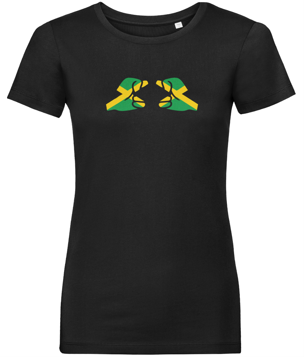 We Run Tings, Jamaica, Women's, Organic Ring Spun Cotton T-Shirt, Outline