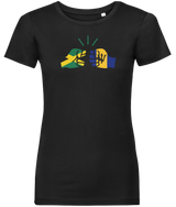 We Run Tings, Jamaica & Barbados, Dual Parentage, Women's, Organic Ring Spun Cotton T-Shirt, Outline