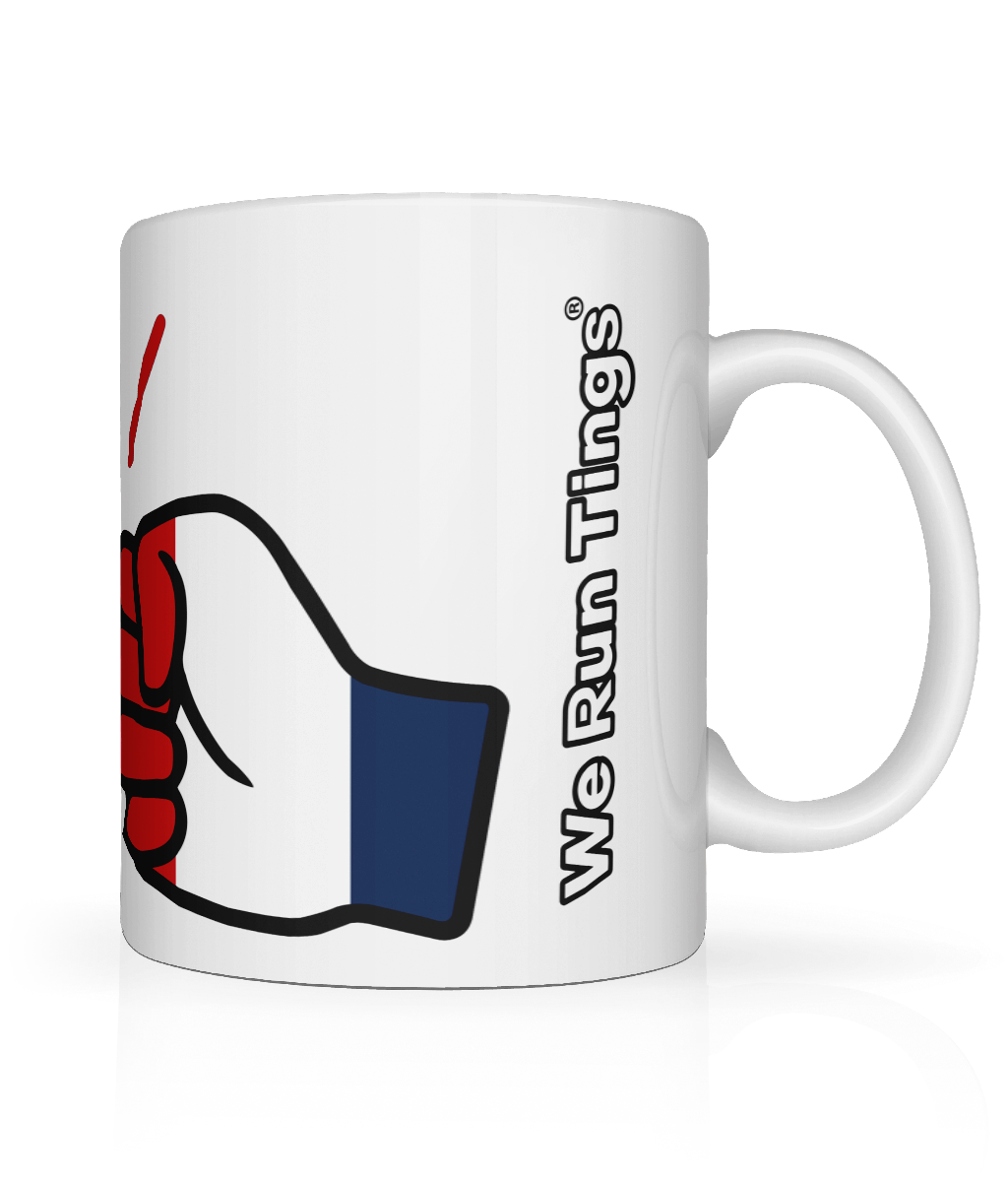 We Run Tings, Guadeloupe, Tea, Coffee Ceramic Mug, Cup, White, 11oz