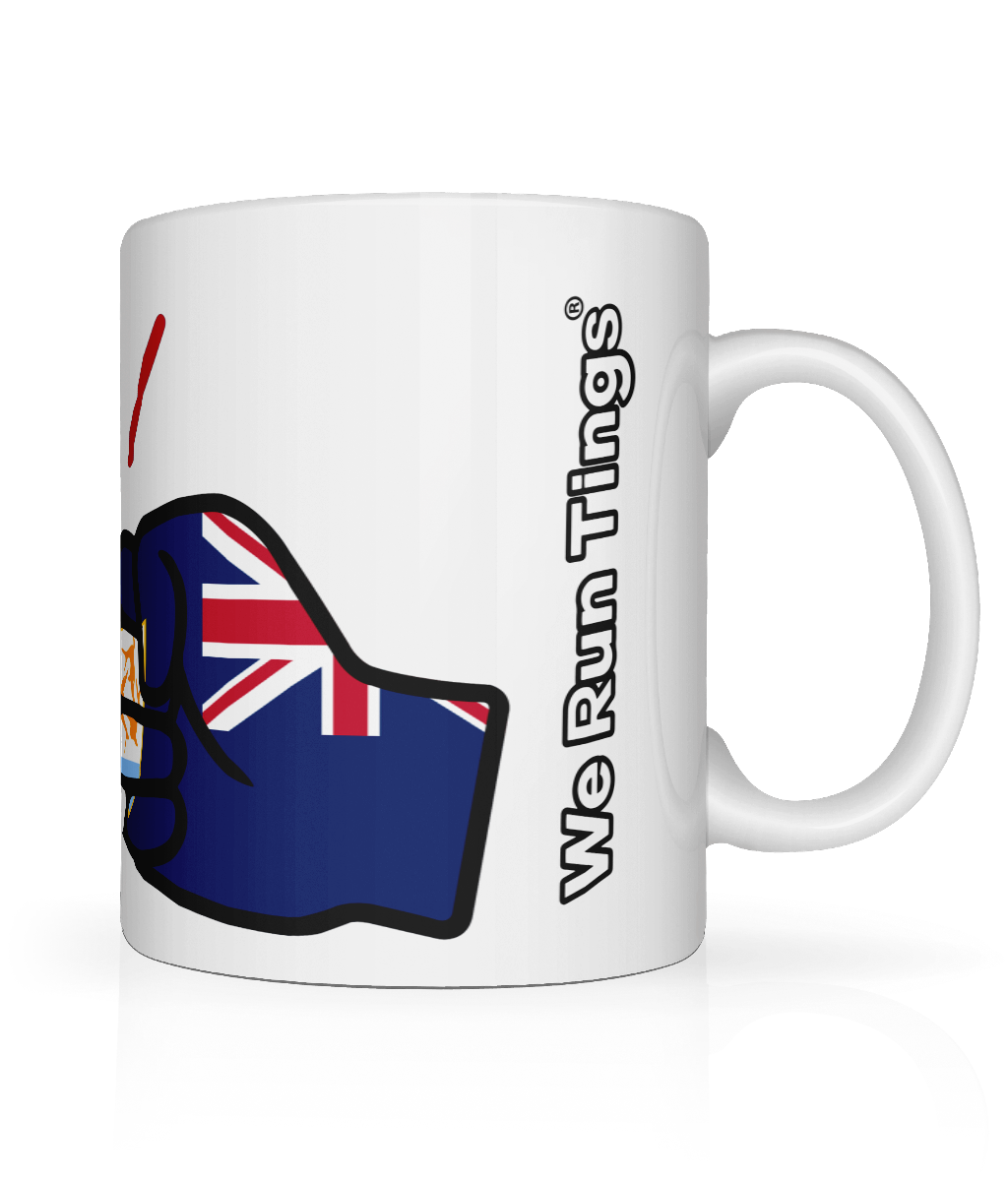 We Run Tings,  Anguilla, Tea, Coffee Ceramic Mug, Cup, White, 11oz