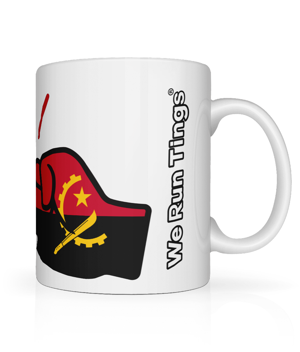 We Run Tings, Angola, Tea, Coffee Ceramic Mug, Cup, White, 11oz