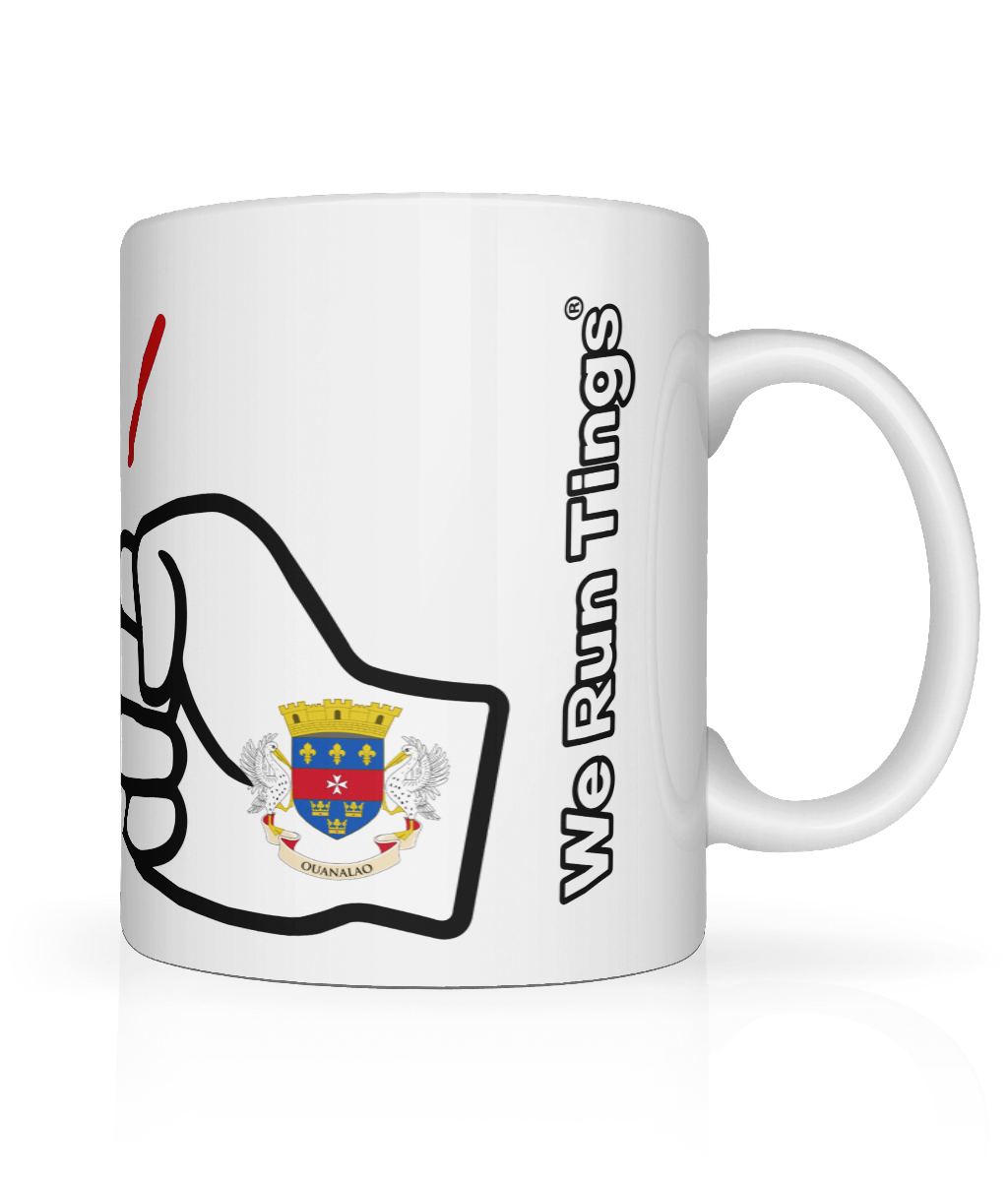 We Run Tings, St Barts, Tea, Coffee Ceramic Mug, Cup, White, 11oz
