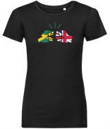 We Run Tings, Jamaica & United Kingdom, Dual Parentage, Women's, Organic Ring Spun Cotton T-Shirt, Outline