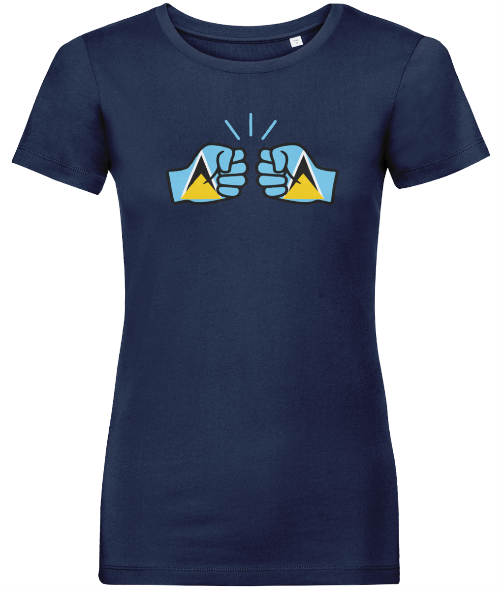 We Run Tings, St. Lucia, Women's, Organic Ring Spun Cotton, Contemporary Shaped Fit T-Shirt