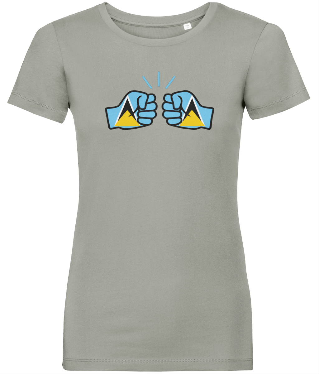 We Run Tings, St. Lucia, Women's, Organic Ring Spun Cotton, Contemporary Shaped Fit T-Shirt