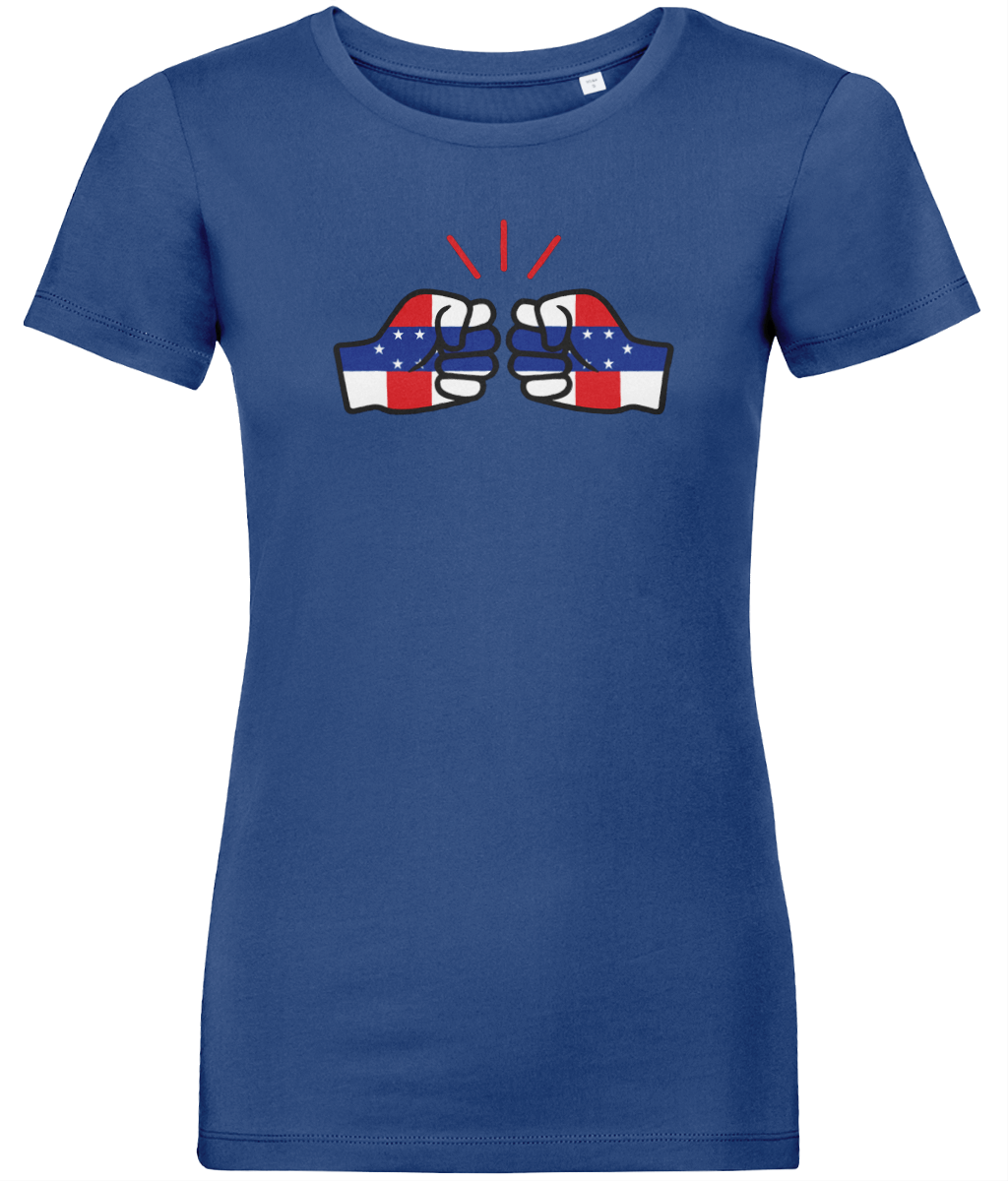 We Run Tings, Netherlands Antilles, Women's, Organic Ring Spun Cotton, Contemporary Shaped Fit T-Shirt