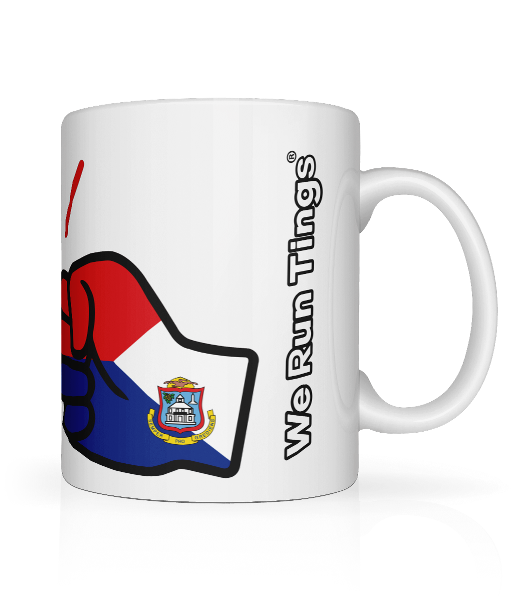 We Run Tings, St Martin, Tea, Coffee Ceramic Mug, Cup, White, 11oz