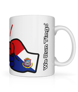 We Run Tings, St Martin, Tea, Coffee Ceramic Mug, Cup, White, 11oz