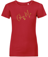 Glam-Ma, Gold Logo, Women's, Organic Ring Spun Cotton, Contemporary Shaped Fit T-Shirt