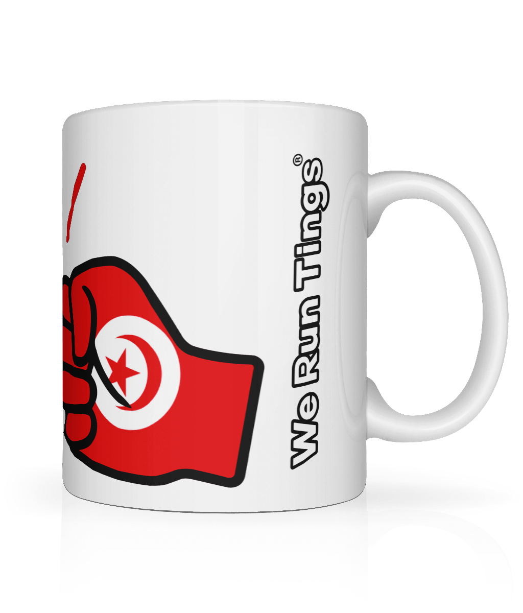 We Run Tings, Tunisia, Tea, Coffee Ceramic Mug, Cup, White, 11oz