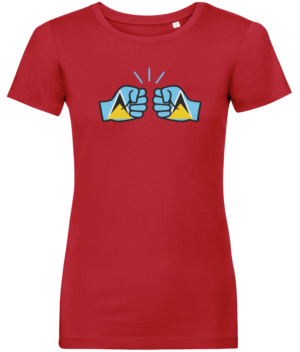 We Run Tings, St. Lucia, Women's, Organic Ring Spun Cotton, Contemporary Shaped Fit T-Shirt