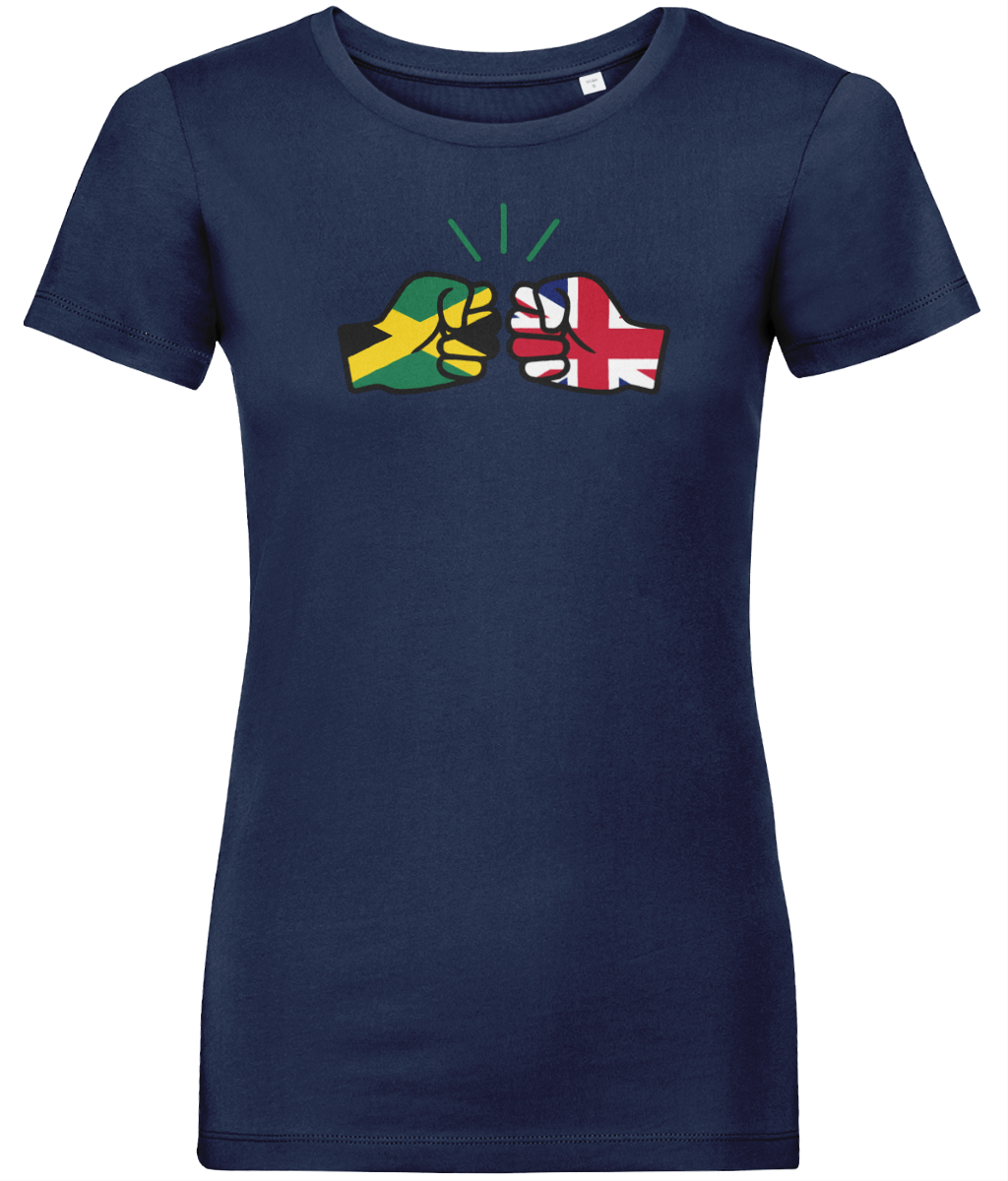 We Run Tings, Jamaica & United Kingdom, Dual Parentage, Women's, Organic Ring Spun Cotton T-Shirt, Outline