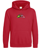 We Run Tings, Jamaica & United Kingdom, Dual Parentage, Boys, Girls, Kids, Pull On Hoodie, Green Stripe & Outline