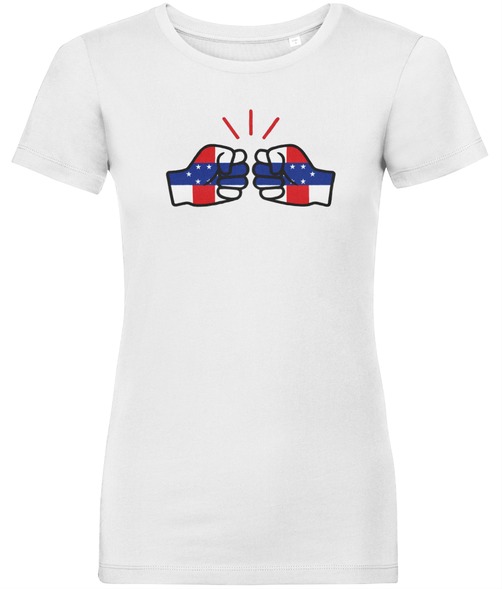 We Run Tings, Netherlands Antilles, Women's, Organic Ring Spun Cotton, Contemporary Shaped Fit T-Shirt