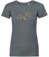 Glam-Ma, Gold Logo, Women's, Organic Ring Spun Cotton, Contemporary Shaped Fit T-Shirt