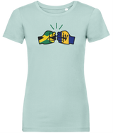We Run Tings, Jamaica & Barbados, Dual Parentage, Women's, Organic Ring Spun Cotton T-Shirt, Outline