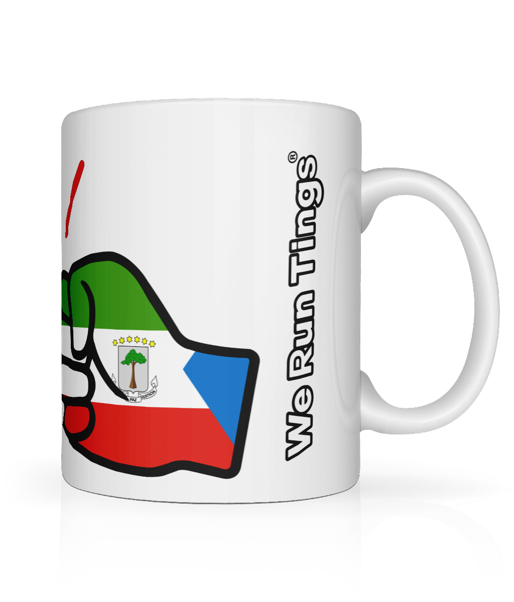 We Run Tings, Equatorial Guinea, Tea, Coffee Ceramic Mug, Cup, White, 11oz