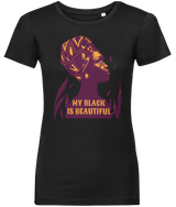 My Black Is Beautiful Women's, Glow, Contemporary Shaped Fit Organic Cotton T-Shirt
