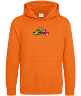 We Run Tings, Jamaica & United Kingdom, Dual Parentage, Boys, Girls, Kids, Pull On Hoodie, Green Stripe & Outline