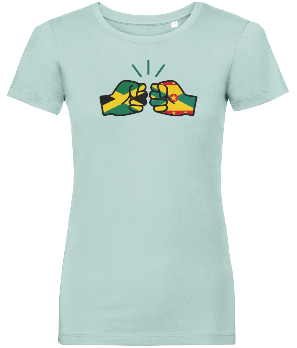 We Run Tings, Jamaica & Grenada, Dual Parentage, Women's, Organic Ring Spun Cotton T-Shirt, Outline