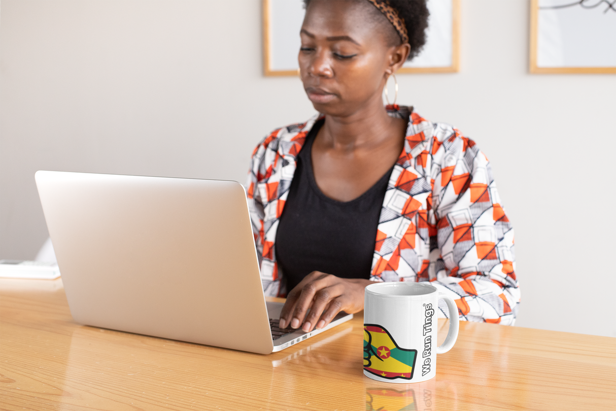 We Run Tings, Grenada, Tea, Coffee Ceramic Mug, Cup, White, 11oz