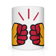 We Run Tings Mail themed white ceramic coffee, tea mug, cup featuring the national flag within the brand logo