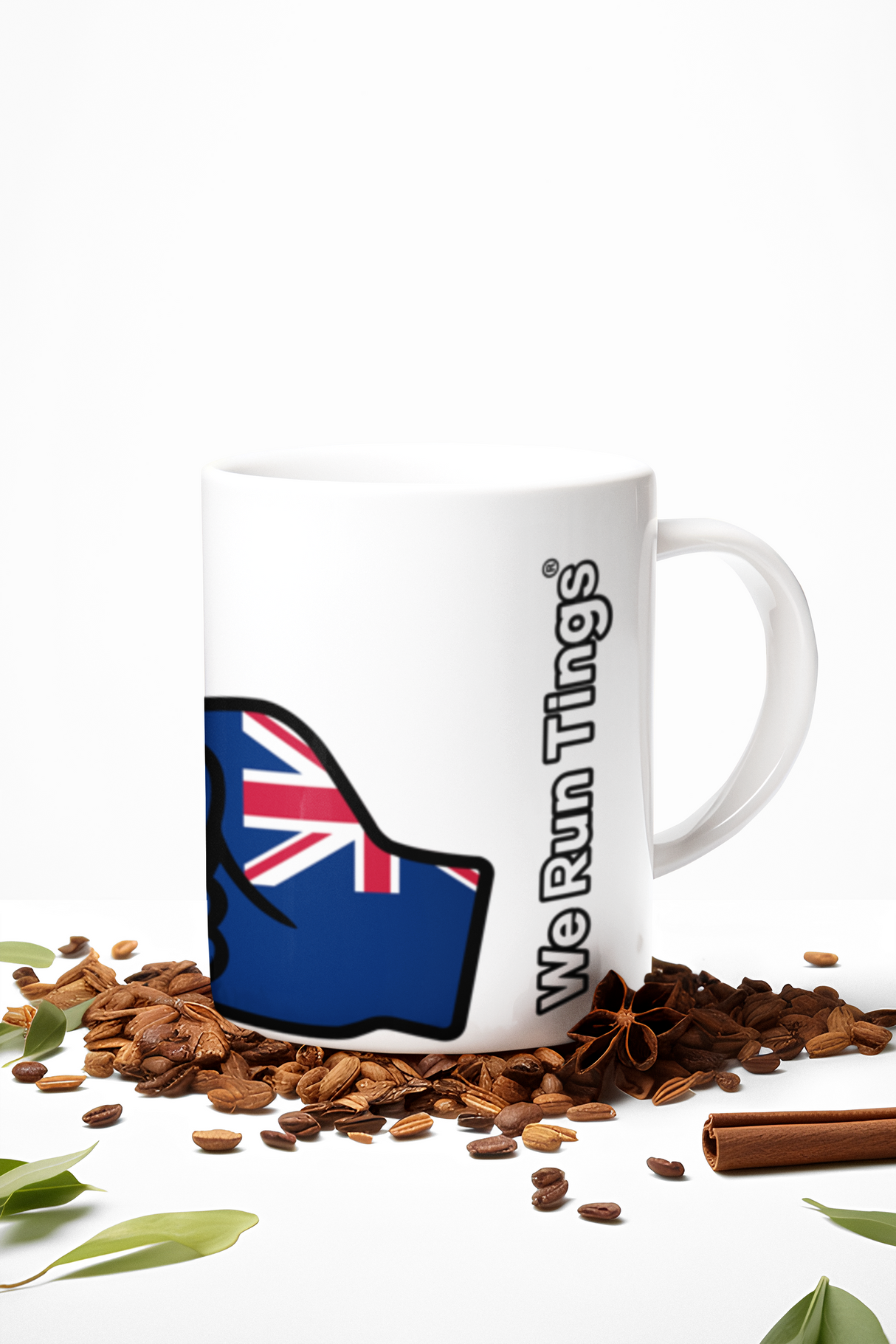 We Run Tings,  Anguilla, Tea, Coffee Ceramic Mug, Cup, White, 11oz