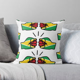 We Run Tings, Guyana Throw, Pillow, Cushion, White, 40 x 40cm