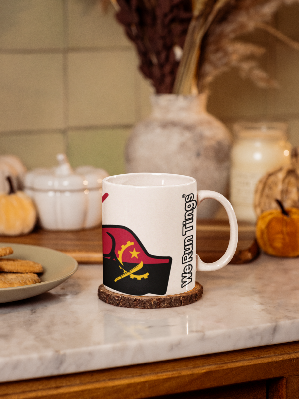 We Run Tings, Angola, Tea, Coffee Ceramic Mug, Cup, White, 11oz