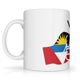 We Run Tings Antigua themed coffee tea white mug ceramic 11oz patriotic gift mug for coffee lovers