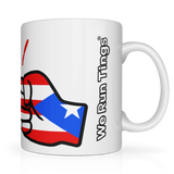 We Run Tings Puerto Rico Mug 11oz Ceramic Glossy White Dishwasher Microwave Safe Easy Grip Handle Perfect Gift for Home Office