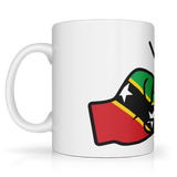 We Run Tings, St Kitts, Kittitians & Nevisians Caribbean Themed, Tea, Coffee Ceramic Mug, Cup, White, 11oz Classic Drinkware Washable Reusable Reuse Drink Tumbler Glossy Birthday Patriotic