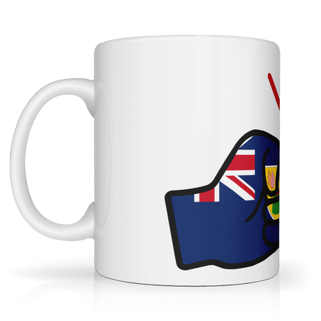 We Run Tings, Turks and Caicos, Caribbean Themed, Tea, Coffee Ceramic Mug, Cup, White, 11oz Classic Drinkware Washable Reusable Reuse Tumbler Patriotic. Side view