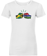 We Run Tings, Jamaica & Gambia, Dual Parentage, Women's, Organic Ring Spun Cotton T-Shirt, Outline