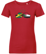 We Run Tings, Jamaica & Sudan, Dual Parentage, Women's, Organic Ring Spun Cotton T-Shirt, Outline