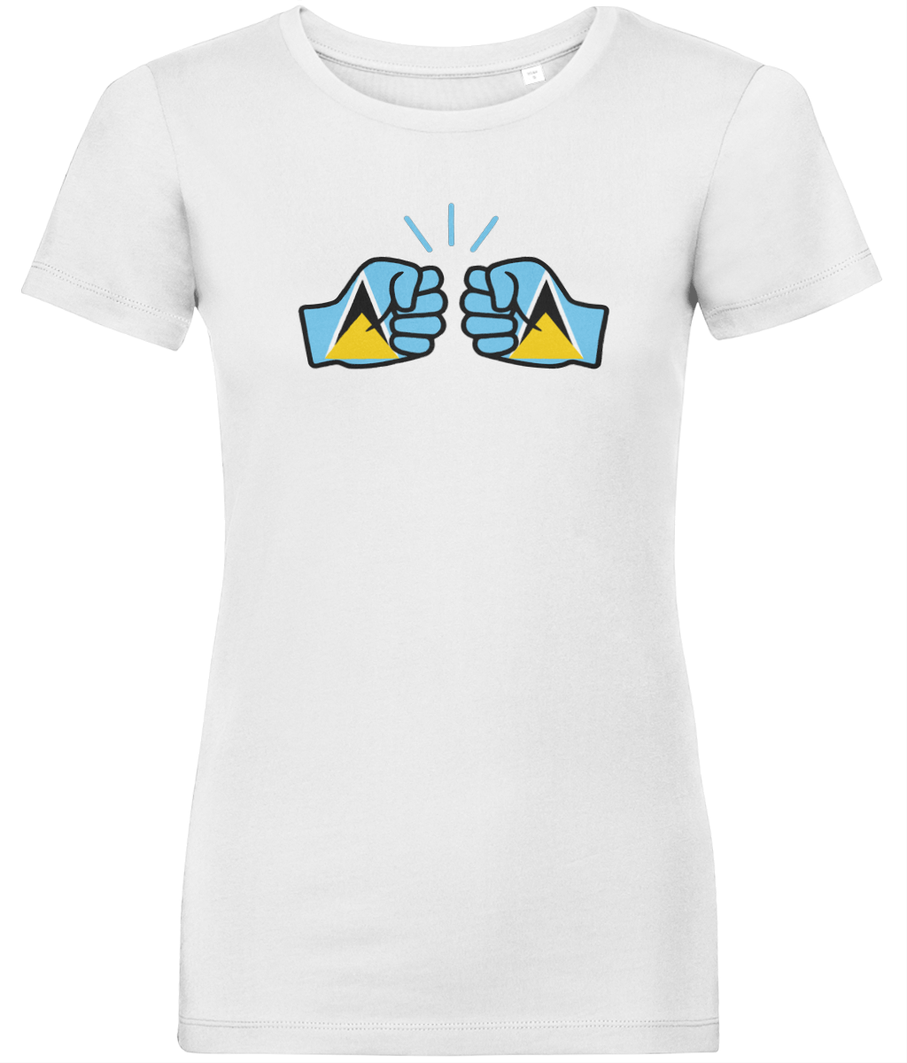 We Run Tings, St. Lucia, Women's, Organic Ring Spun Cotton, Contemporary Shaped Fit T-Shirt