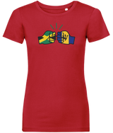We Run Tings, Jamaica & Barbados, Dual Parentage, Women's, Organic Ring Spun Cotton T-Shirt, Outline