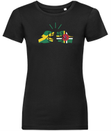 We Run Tings, Jamaica & Dominica, Dual Parentage, Women's, Organic Ring Spun Cotton T-Shirt, Outline