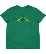 We Run Tings, Jamaica, Men's, Modern Fit, Organic Cotton, Crew Neck T-Shirt (YLW)