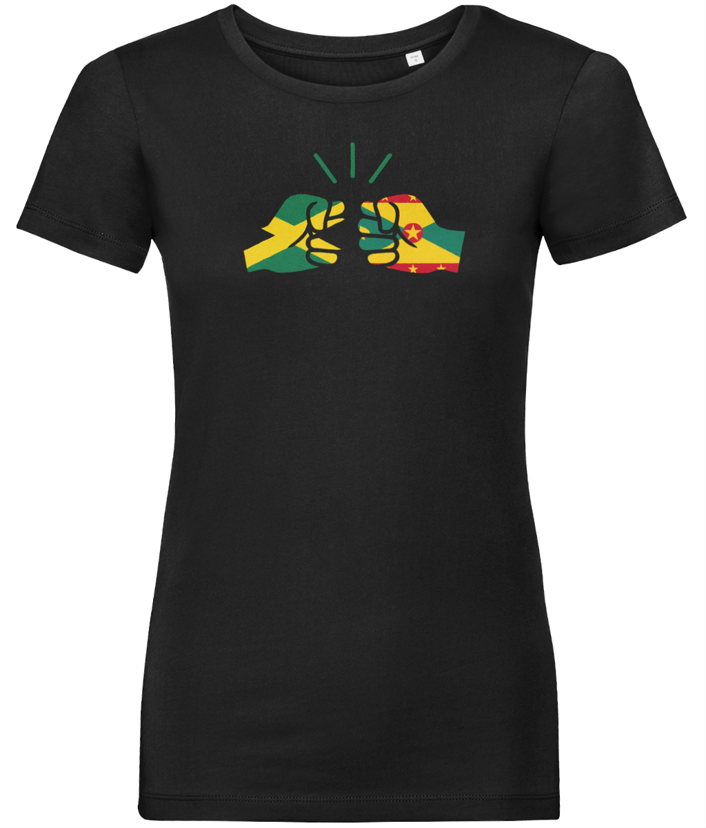 We Run Tings, Jamaica & Grenada, Dual Parentage, Women's, Organic Ring Spun Cotton T-Shirt, Outline
